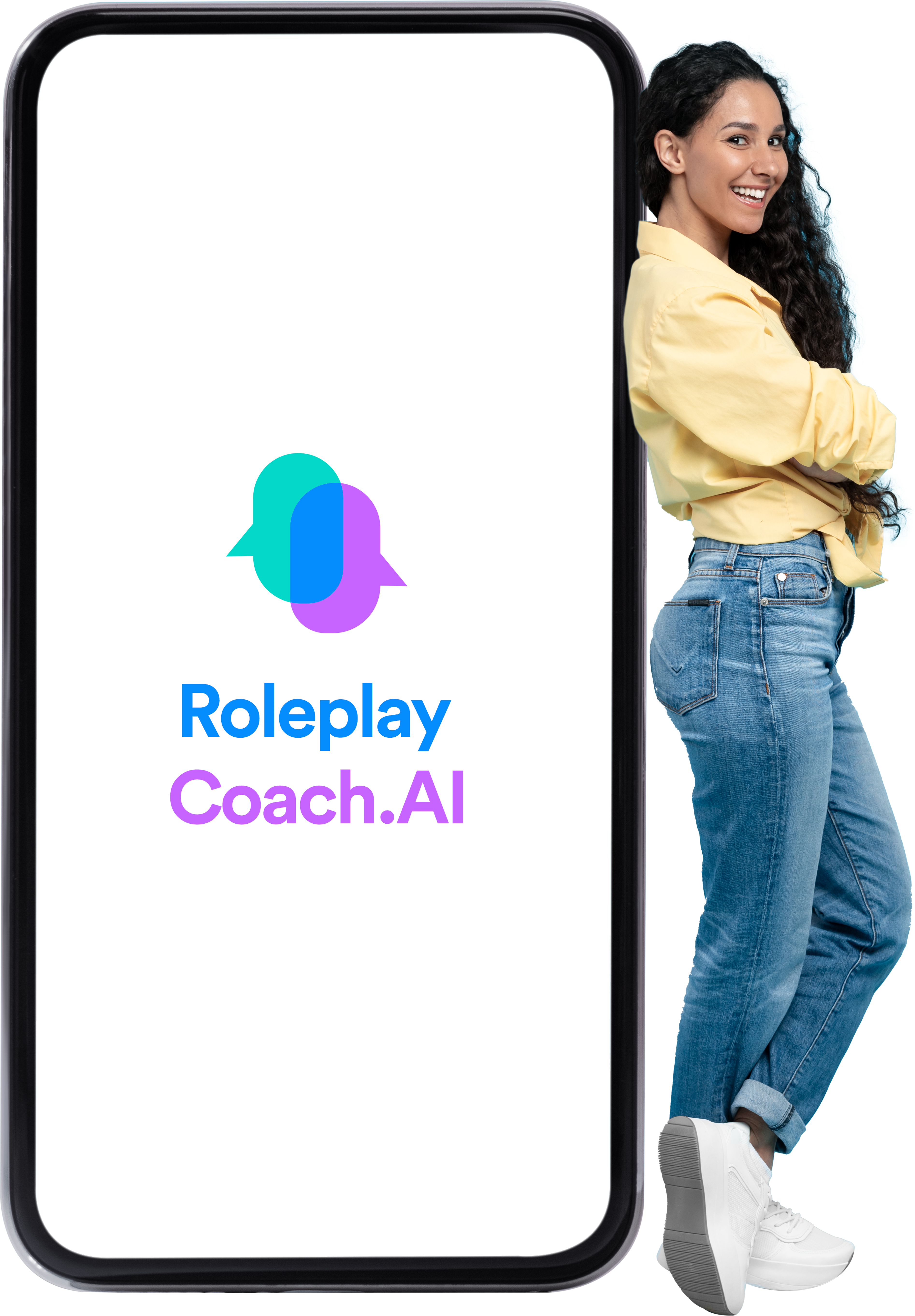 happy-woman-leaning-huge-smartphone-blue-background copy